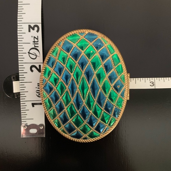 Vintage Signed Avon Metal Makeup Powder Compact With Mirror - Picture 7 of 9